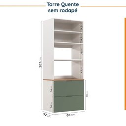 Cozinha Modulada 5 Peças Sem Tampo 2 Aéreos 2 Balcões 1 Torre Quente Ipanema CabeCasa MadeiraMadeira - 19