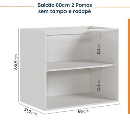 Cozinha Modulada 5 Peças Sem Tampo 2 Aéreos 2 Balcões 1 Torre Quente Ipanema CabeCasa MadeiraMadeira - 16