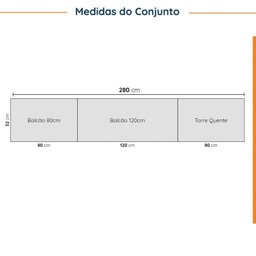 Cozinha Modulada 5 Peças Sem Tampo 2 Aéreos 2 Balcões 1 Torre Quente Ipanema CabeCasa MadeiraMadeira - 4