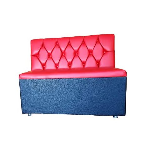 POLTRONA  SOFÁ BOOTH 1,70CM ASSENTO E ENCOSTO VERMELHO BASE PRETO CAPITONE A MÃO SKU152