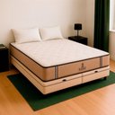 Ver imagem 1 de Cama Box Baú King Bege Colchão Madrid Vstore 193x203x28