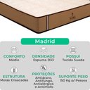 Ver imagem 2 de Cama Box Baú King Bege Colchão Madrid Vstore 193x203x28