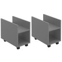 Ver imagem 1 de Kit 02 Suportes Para Cpu E Nobreak Com Rodízios Guide L03 Cinza - Lyam Lyam Decor