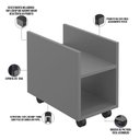 Ver imagem 5 de Kit 02 Suportes Para Cpu E Nobreak Com Rodízios Guide L03 Cinza - Lyam Lyam Decor