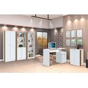 Ver imagem 1 de Conjunto 3 Armários Organizador e 1 Mesa Escrivaninha Office 1 Balcão Escritório Branco com Nature -