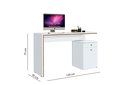 Ver imagem 4 de Conjunto 3 Armários Organizador e 1 Mesa Escrivaninha Office 1 Balcão Escritório Branco com Nature -