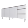 Gabinete de Cozinha para Pia 180 em Aço Gaia 3 Portas Branco - Cozimax - 1
