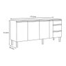 Gabinete de Cozinha para Pia 180 em Aço Gaia 3 Portas Branco - Cozimax - 5