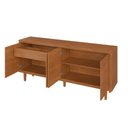 Ver imagem 2 de Buffet Delux 4 Portas Gaveta Interna 100% Mdf Pés em Madeira Maciça:naturalle