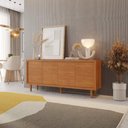 Ver imagem 5 de Buffet Delux 4 Portas Gaveta Interna 100% Mdf Pés em Madeira Maciça:naturalle