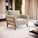 Ver imagem 5 de Poltrona Sabrina de Madeira Maciça com Almofada Veludo Bege 102