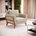 Ver imagem 5 de Poltrona Sabrina de Madeira Maciça com Almofada Veludo Bege 102