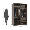 Ver imagem 4 de Guarda-Roupa Modulado Solteiro 1,60m 2 Portas de Correr Espelho 3 Gavetas 100% MDF Attuale
