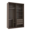 Ver imagem 2 de Guarda-Roupa Modulado Solteiro 1,60m 2 Portas de Correr Espelho 3 Gavetas 100% MDF Attuale