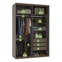 Ver imagem 5 de Guarda-Roupa Modulado Solteiro 1,60m 2 Portas de Correr Espelho 3 Gavetas 100% MDF Attuale