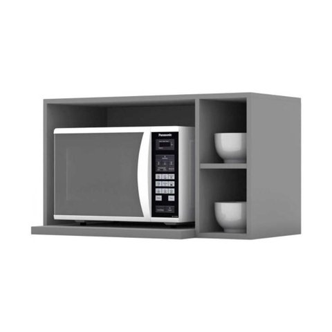 Armário Aéreo Cozinha Modulado Essência para Micro-ondas Cinza - Henn