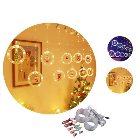 Pisca Cascata 130led 3,0m Branco Quente Cortina Varal Figura Prova D'água Decoração Natal Luvinco