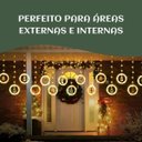 Ver imagem 5 de Pisca Cascata 130led 3,0m Branco Quente Cortina Varal Figura Prova D'água Decoração Natal Luvinco