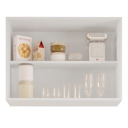 Armário Aéreo 80cm 2 Portas Califórnia Branco - Lumil Móveis - 3