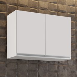 Armário Aéreo 80cm 2 Portas Califórnia Branco - Lumil Móveis - 2