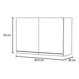 Armário Aéreo 80cm 2 Portas Califórnia Branco - Lumil Móveis - 4