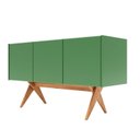 Ver imagem 6 de Balcão Buffet Aparador Lenny 139 Cm 3 Portas Laca com Madeirado