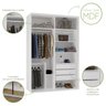 Guarda-Roupa Modulado Solteiro 1,60m 2 Portas de Correr Espelho 3 Gavetas 100% MDF Attuale - 7