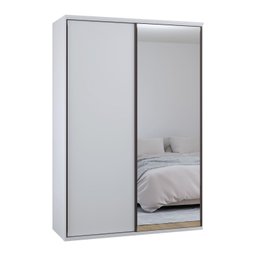 Guarda-Roupa Modulado Solteiro 1,60m 2 Portas de Correr Espelho 3 Gavetas 100% MDF Attuale - 3 Guarda-Roupa Modulado Solteiro 1,60m 2 Portas de Correr Espelho 3 Gavetas 100% MDF Attuale - 3