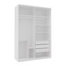 Guarda-Roupa Modulado Solteiro 1,60m 2 Portas de Correr Espelho 3 Gavetas 100% MDF Attuale - 2
