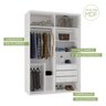 Guarda-Roupa Modulado Solteiro 1,60m 2 Portas de Correr Espelho 3 Gavetas 100% MDF Attuale - 6