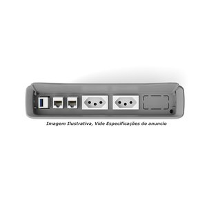 Caixa de Embutir 2 Tomadas 20a 3 Rj45 Cat5e - New Slim Preta