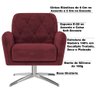 Kit 2 Poltronas Decorativas Mirna Suede Bordô Base Giratória - 4