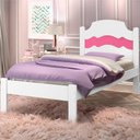 Ver imagem 1 de Cama Solteiro com Cabeceira Iris Branco Rosa