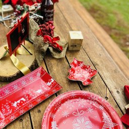 Conjunto Natalino: Travessa, Petisqueira, Prato para Bolo - 3
