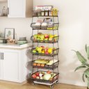 Ver imagem 5 de Fruteira de Chão Multiuso com 6 Cestos e Rodízios 120cm Preta