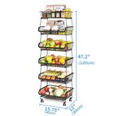 Ver imagem 3 de Fruteira de Chão Multiuso com 6 Cestos e Rodízios 120cm Preta