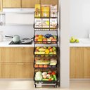Ver imagem 4 de Fruteira de Chão Multiuso com 6 Cestos e Rodízios 120cm Preta