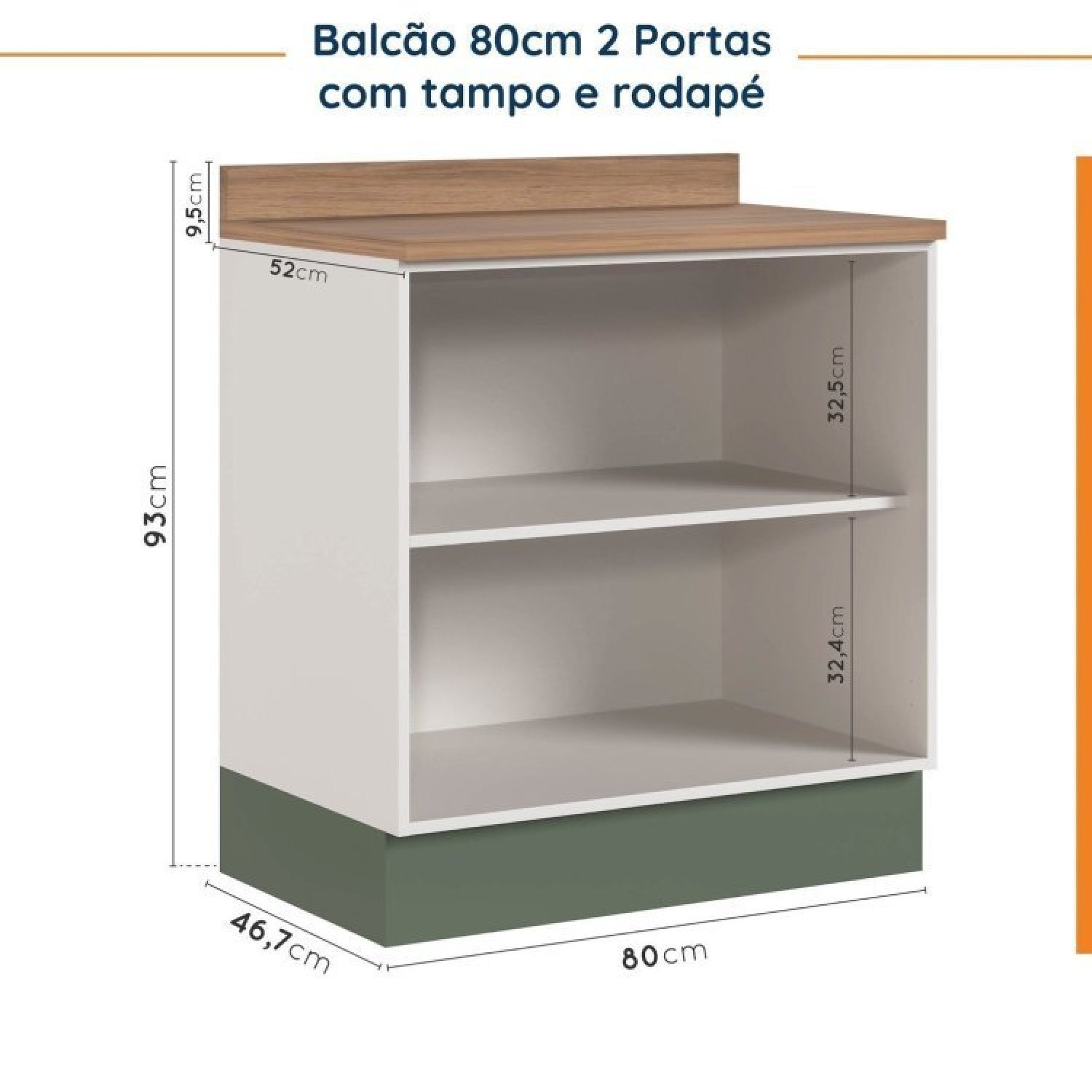 Cozinha Modulada 4 Peças com Tampo 2 Aéreos 5 Portas e 2 Balcões Ipanema CabeCasa MadeiraMadeira - 12