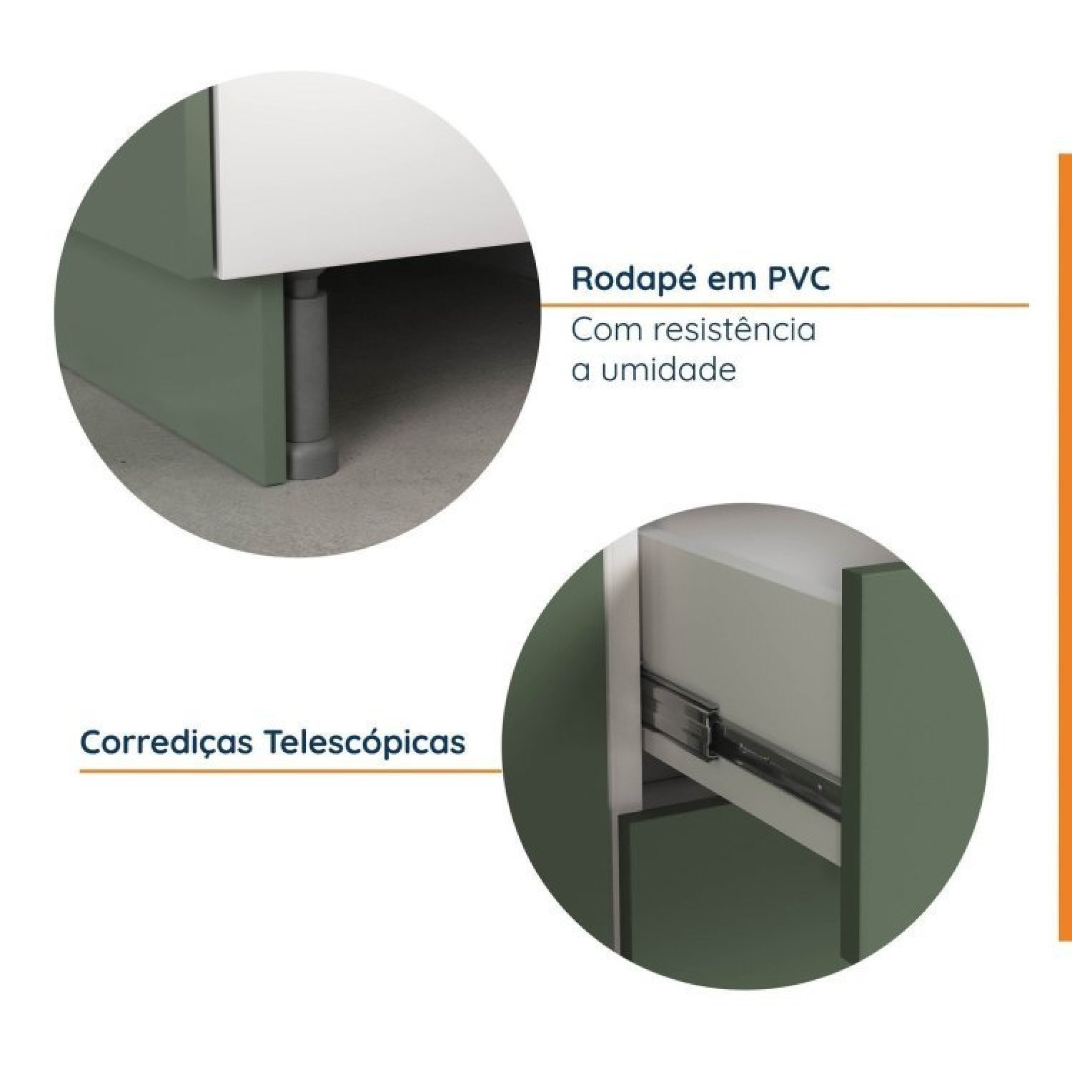 Cozinha Modulada 4 Peças com Tampo 2 Aéreos 5 Portas e 2 Balcões Ipanema CabeCasa MadeiraMadeira - 17