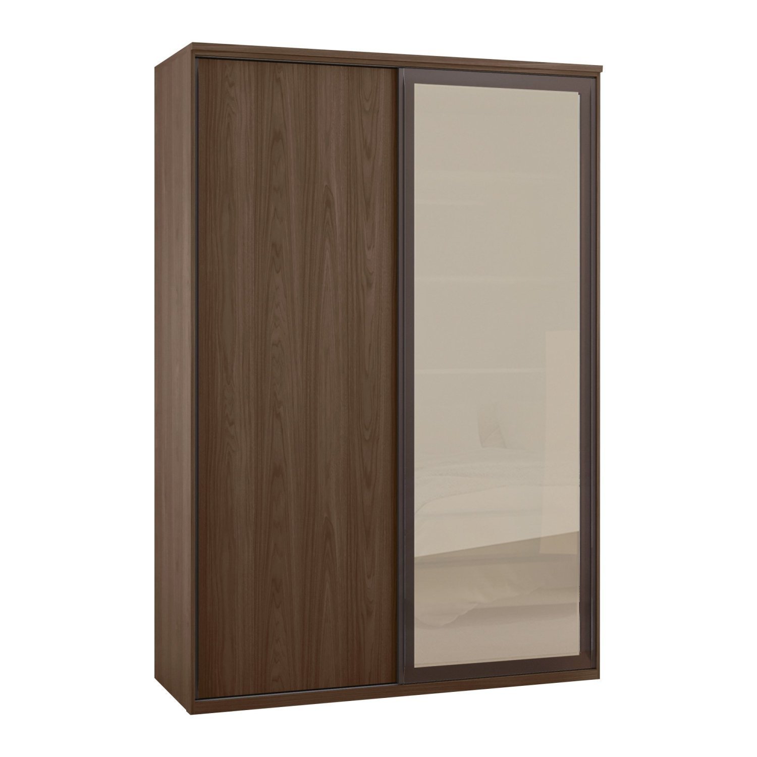 Guarda-Roupa Modulado Solteiro 1,60m 2 Portas de Correr 3 Gavetas Espelho Reflecta MDF Attuale - 3