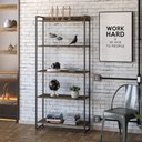 Ver imagem 1 de Estante Livreiro Multiuso Dynamica Industrial 80cm 5 Prateleiras C08 Carvalho Dark - Mpozenato