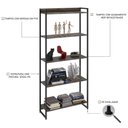 Ver imagem 2 de Estante Livreiro Multiuso Dynamica Industrial 80cm 5 Prateleiras C08 Carvalho Dark - Mpozenato