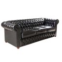 Ver imagem 1 de Sofá Chesterfield Victório 2,30m Corano Preto / Decoração, Sala , Recepção
