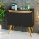 Ver imagem 1 de Buffet Aparador 2 Portas Gold Preto/Mel