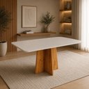 Ver imagem 1 de Mesa de Jantar 6 Lugares Retangular 160x80cm MDF Aires Mel