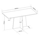 Ver imagem 3 de Mesa de Jantar 6 Lugares Retangular 160x80cm MDF Aires Mel