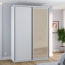 Ver imagem 1 de Guarda-Roupa Modulado Solteiro 1,60m 2 Portas de Correr 3 Gavetas Espelho Reflecta 100% MDF Attuale