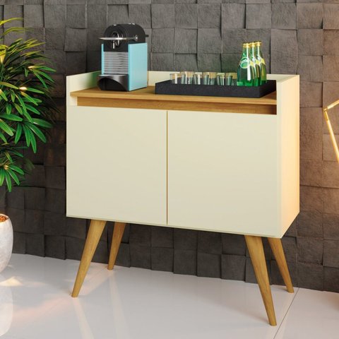 Buffet Aparador 2 Portas Gold Bege/Pérola/Mel