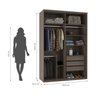 Guarda-Roupa Modulado Solteiro 1,60m 2 Portas de Correr 3 Gavetas 2 Espelhos Moldura MDF Attuale - 4