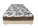 Ver imagem 2 de Cama Box Solteiro Suede Bege + Colchão Solteiro Suede Marrom Espuma 88x188x55